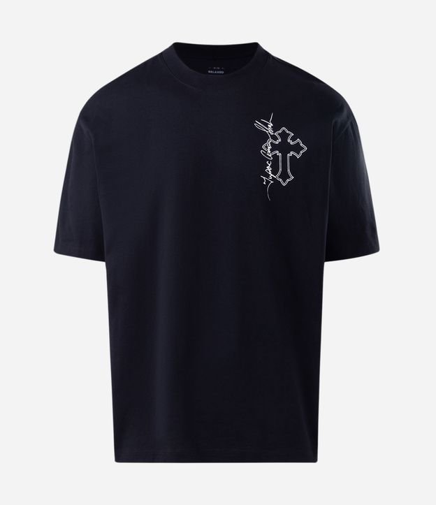 Remera Relaxed en Algodón con Estampado Tupac