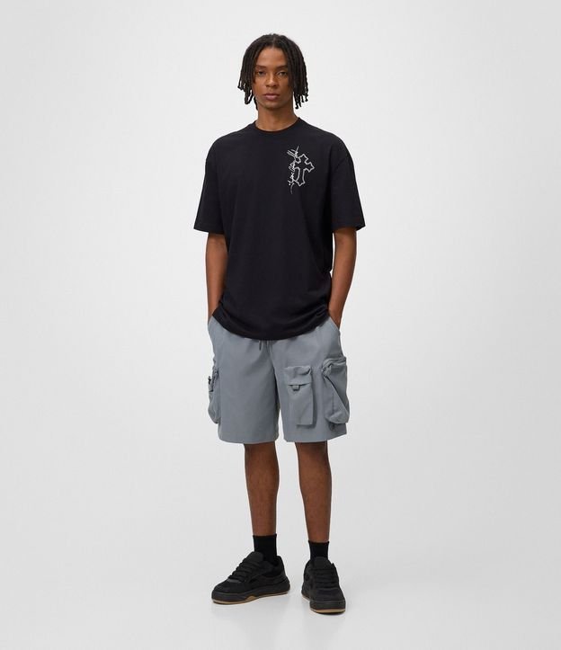 Remera Relaxed en Algodón con Estampado Tupac 2