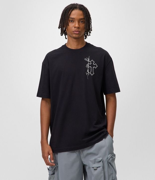 Remera Relaxed en Algodón con Estampado Tupac 4
