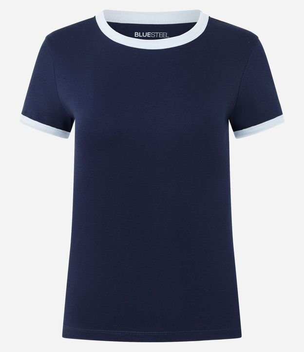 Blusa Baby Look con Mangas y Cuello Contrastantes 2