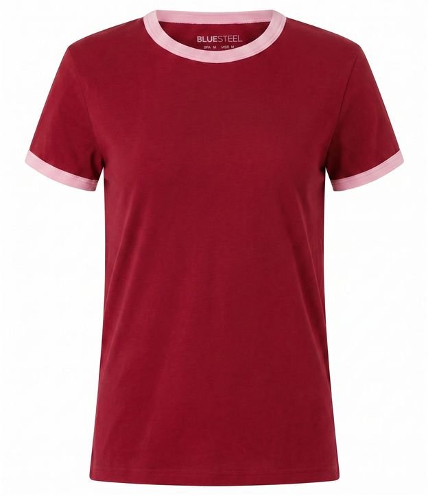 Blusa Baby Look con Mangas y Cuello Contrastantes 2