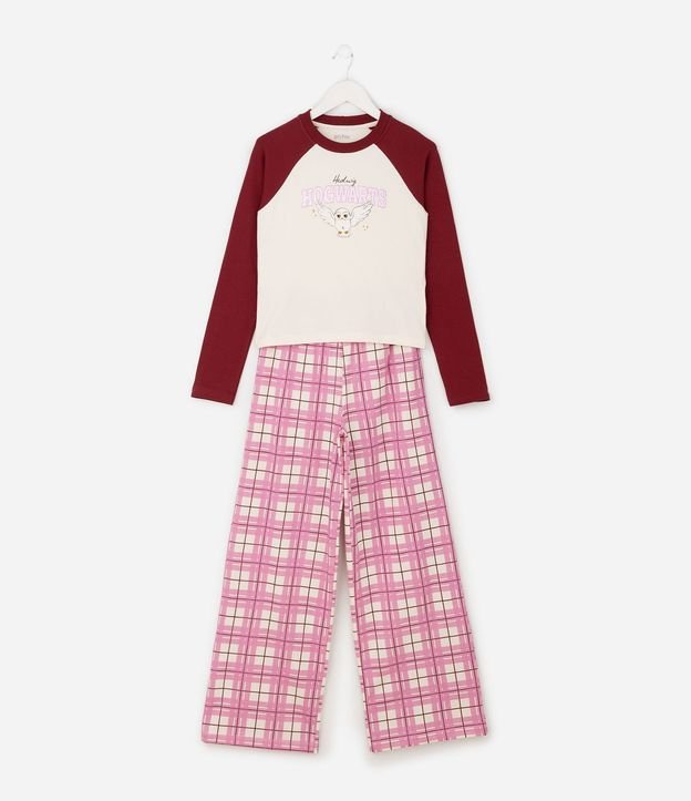 Pijama Infantil en Algodón con Estampa de Hogwarts - Talle 7 a 16 años