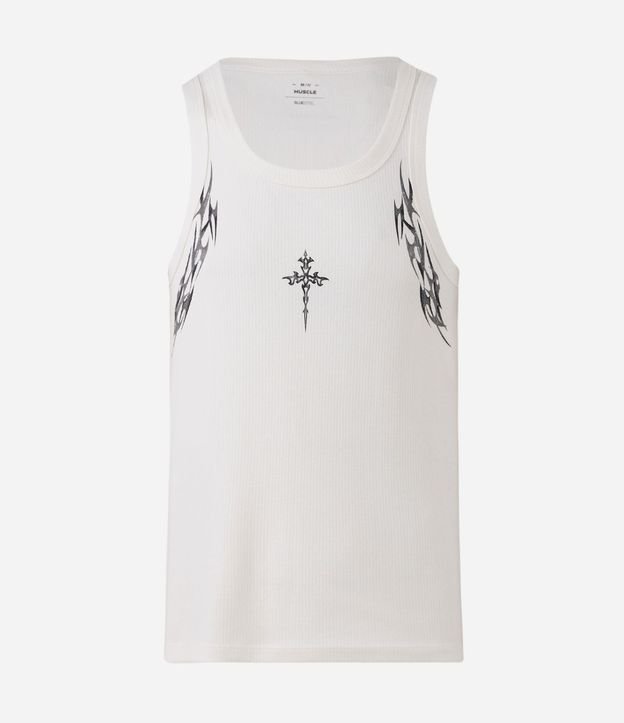 Musculosa Muscle en Rib de Algodón con Estampa Tribal 4