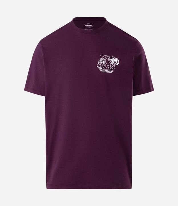 Remera Comfort en Algodón y Estampa de Tigre y Dragón 5