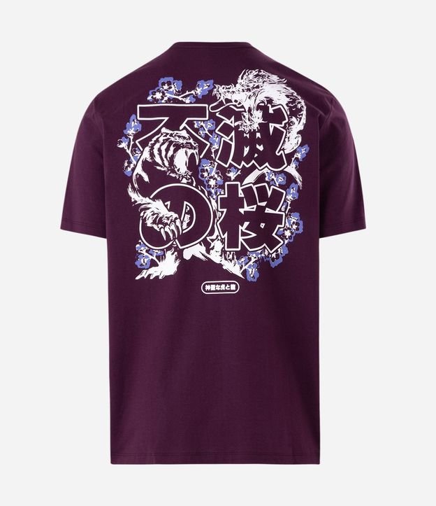 Remera Comfort en Algodón y Estampa de Tigre y Dragón 6
