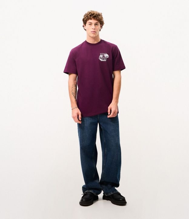 Remera Comfort en Algodón y Estampa de Tigre y Dragón 2