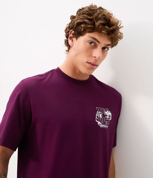 Remera Comfort en Algodón y Estampa de Tigre y Dragón 3