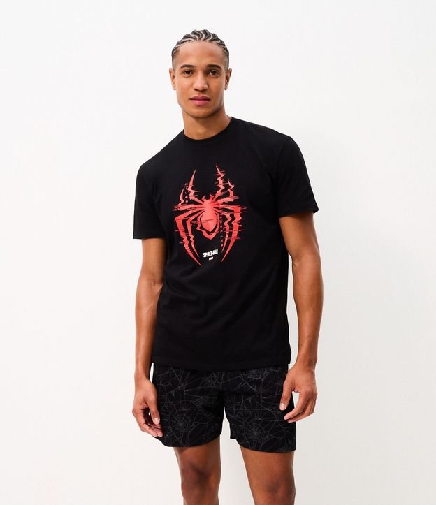 Pijama Corto en Algodón con Estampa de Miles Morales