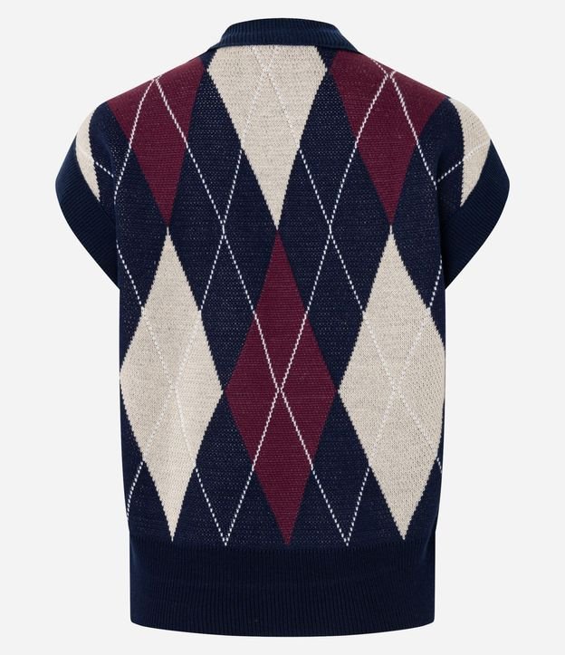 Chaleco en Punto con Estampado de Cuadros Argyle 7