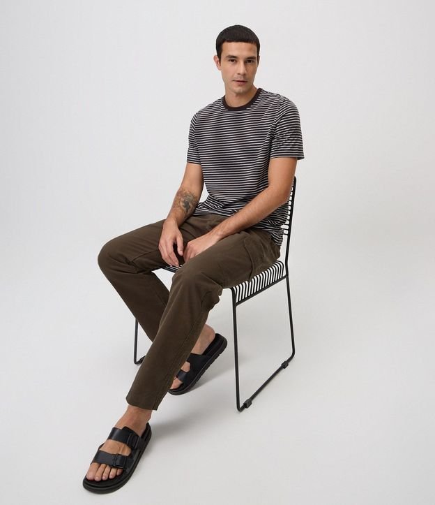 Pantalón Recto Sarga Cargo con Solapa