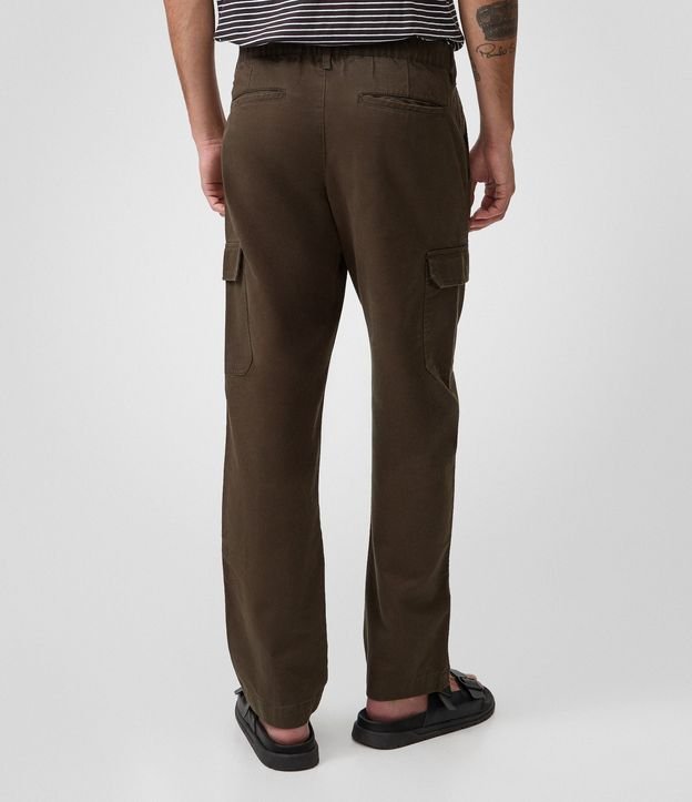 Pantalón Recto Sarga Cargo con Solapa 3