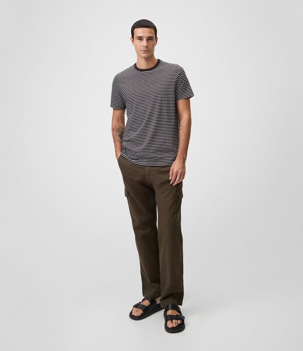 Pantalón Recto Sarga Cargo con Solapa 4