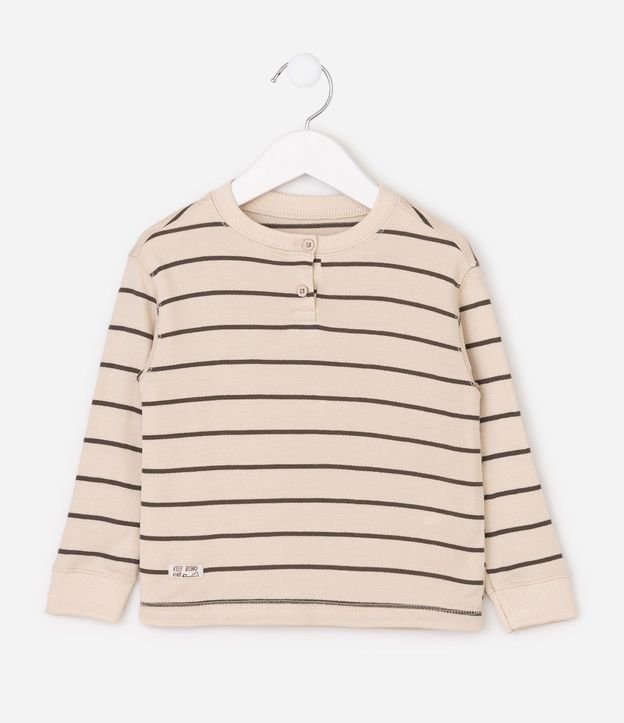 Remera en Viscosa Rayada con Botones - Talle 1 a 6 años 2