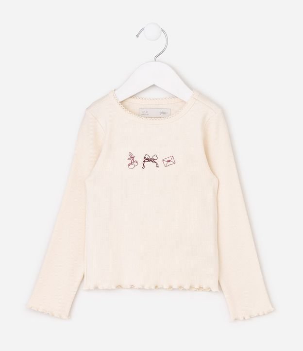 Blusa en Rib con Bordado Delicado - Talle 1 a 6 años 2