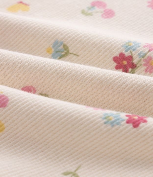 Remera Slim Infantil en Rib con Estampado Floral - Talle 1 a 6 años 3