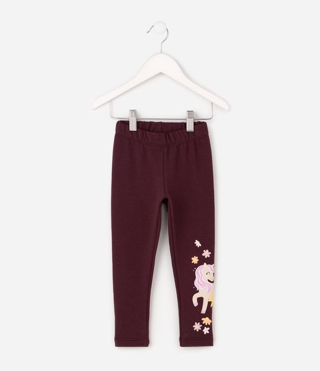 Pantalón Legging Infantil en Algodón con Estampa de Unicórnio - Talle 1 a 6 años 2