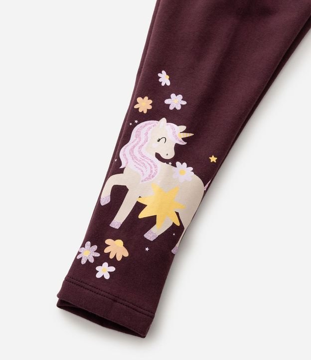 Pantalón Legging Infantil en Algodón con Estampa de Unicórnio - Talle 1 a 6 años 5