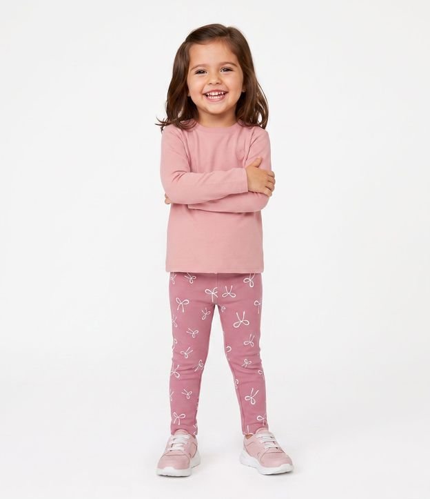 Pantalón Legging en Rib con Estampa de Lacitos - Talle 1 a 6 años 1
