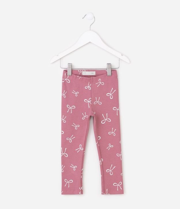 Pantalón Legging en Rib con Estampa de Lacitos - Talle 1 a 6 años 2