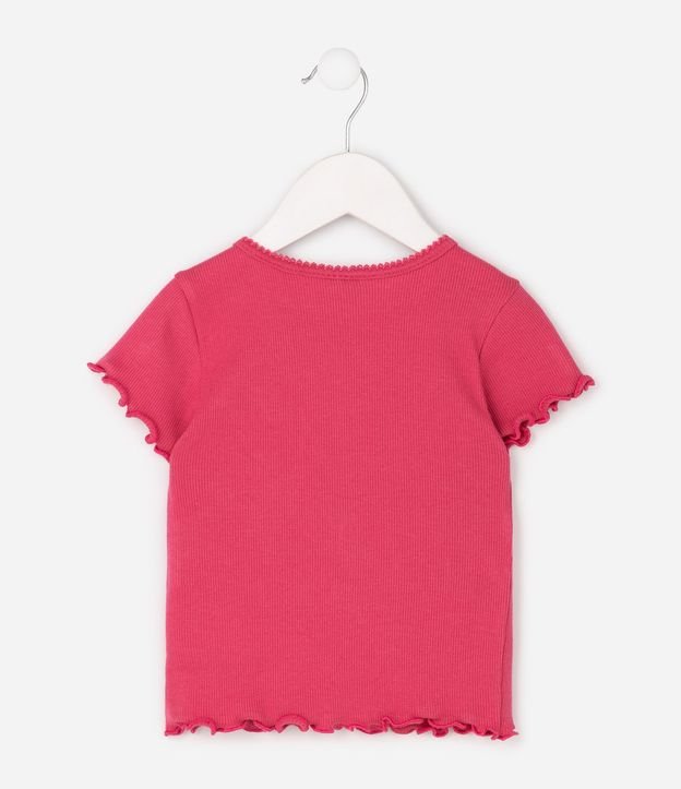 Remera Slim Infantil en Rib con Bordado de Frutilla - Talle 1 a 6 años 3