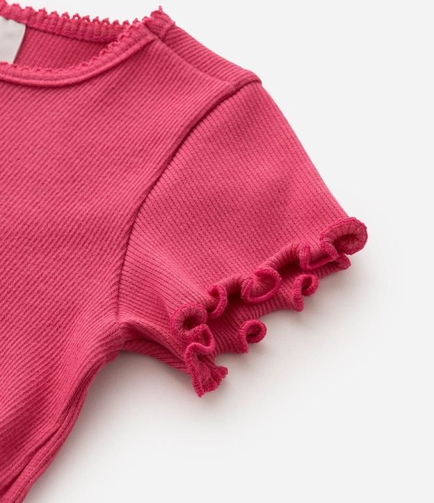 Remera Slim Infantil en Rib con Bordado de Frutilla - Talle 1 a 6 años 4