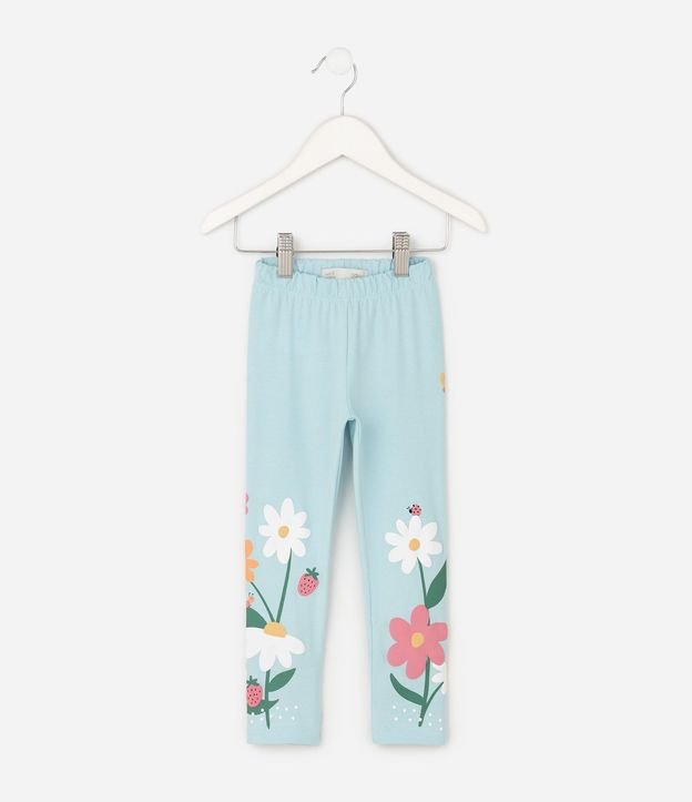 Pantalón Legging Infantil con Estampado Floral - Talle 1 A 6 años 2