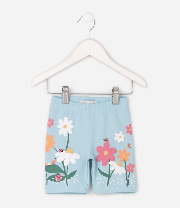 Bermuda Ciclista en Algodón con Estampado Floral Infantil - Talle 1 a 6 años 2
