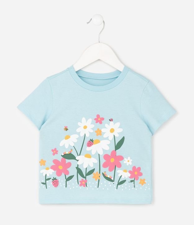 Remera Slim en Algodón con Estampa de Floral Infantil - Talle 1 a 6 años 2