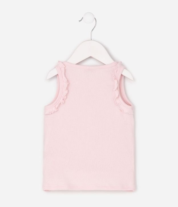 Musculosa Infantil en Rib con Bordado de Frutilla y Volados - Talle 1 a 6 años 3