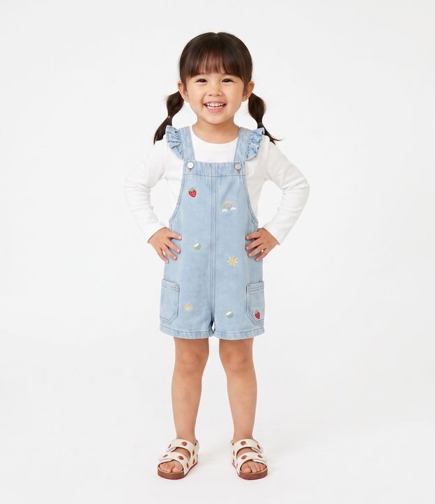 Mono Jeans Infantil con Mini Bordaditos Tropical - Talle 1 a 6 años 1