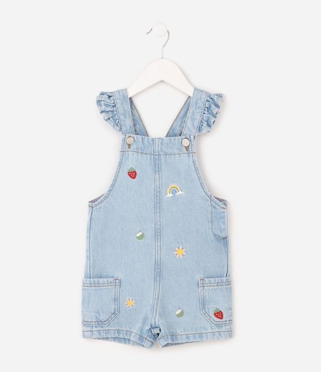 Mono Jeans Infantil con Mini Bordaditos Tropical - Talle 1 a 6 años 2
