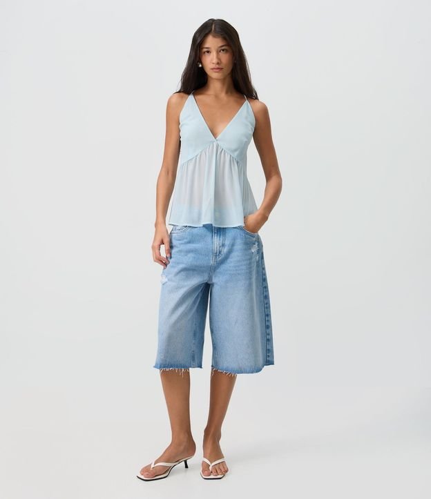 Bermuda Jorts en Jeans con Sueltos y Bolsillos