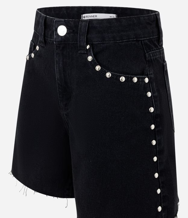 Short Midi en Jeans con Cintura Mediana y Tachuelas 2