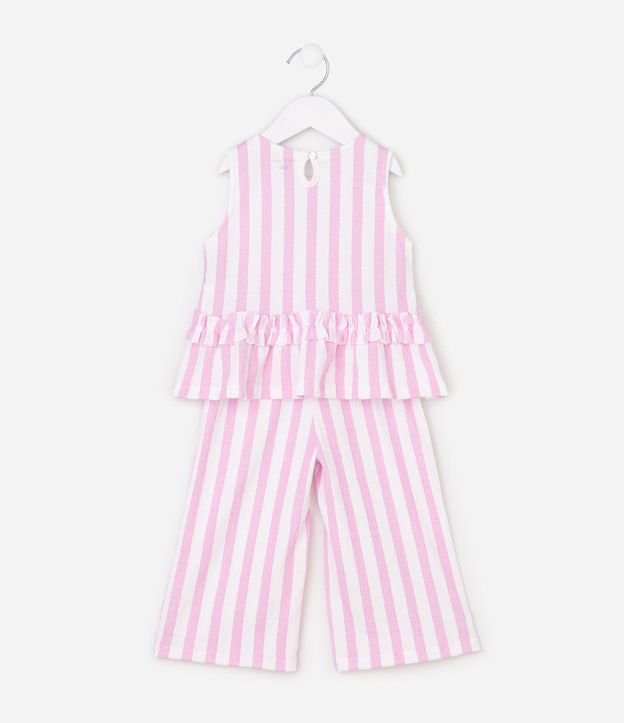 Conjunto Infantil con Estampa Rayada y Bordado de Frutilla - Talle 1 a 6 años 3