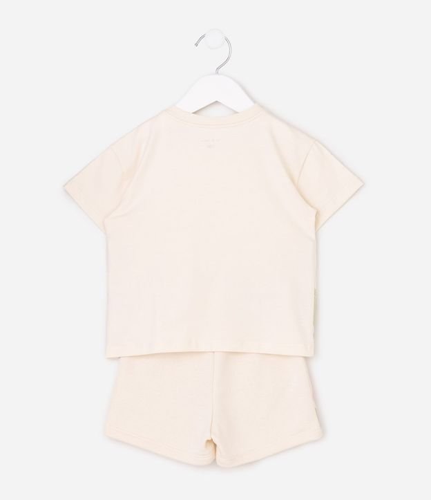 Conjunto Infantil en Algodón Flores Acuareladas con Lentejuela en la Blusa - Talle 1 a 6 años 2