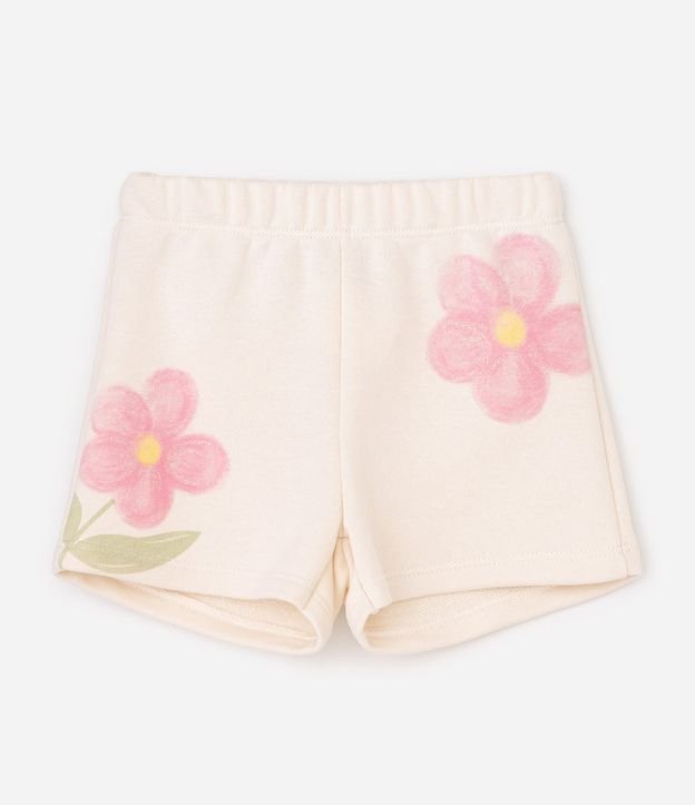 Conjunto Infantil en Algodón Flores Acuareladas con Lentejuela en la Blusa - Talle 1 a 6 años 3