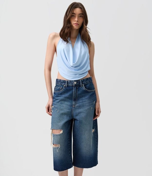 Bermuda Jorts en Jeans con Desgastes Localizados 2