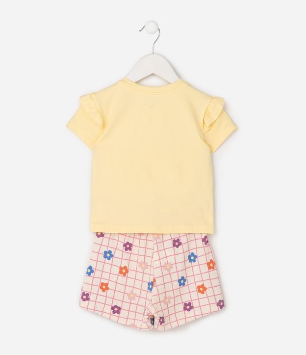 Conjunto Infantil Poim Blusa Manga Corta y Short Pollera Arco-Íris Talle 1 a 6 años 2
