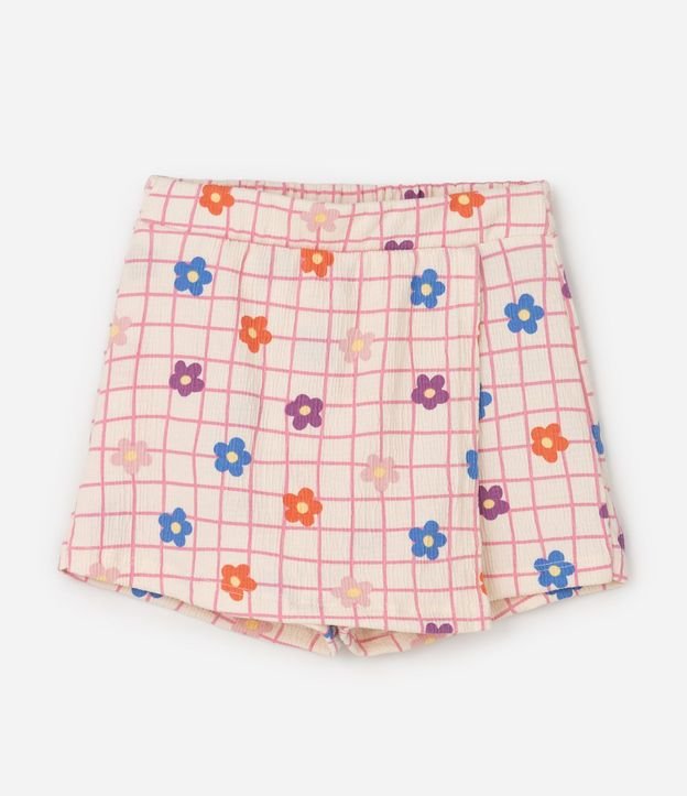 Conjunto Infantil Poim Blusa Manga Corta y Short Pollera Arco-Íris Talle 1 a 6 años 3