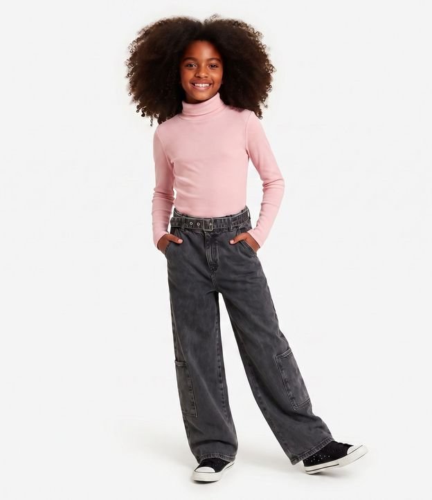 Blusa Infantil Acanalada en Algodón con Cuello Alto - Talle 5 a 16 años 1