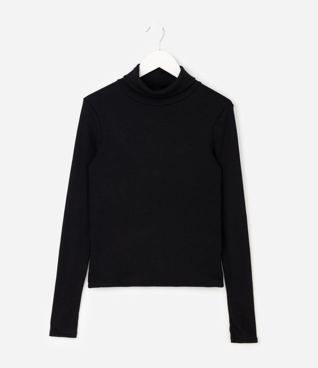Blusa Infantil Acanalada en Algodón con Cuello Alto - Talle 5 a 16 años 2