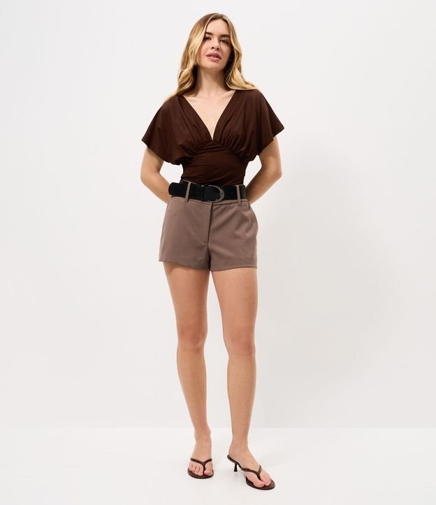 Blusa en Microfibra con Escote V y Manga Murciélago 2