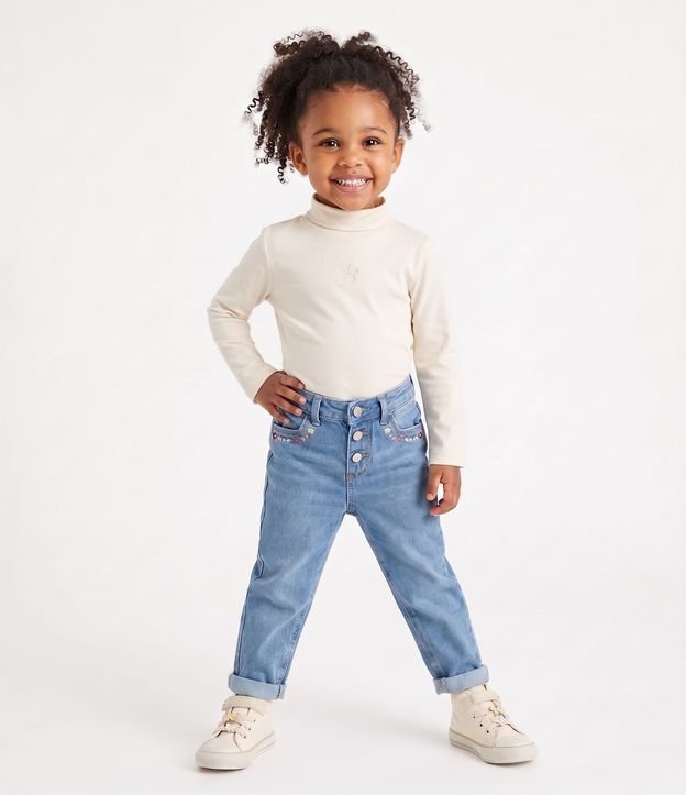 Blusa Infantil Térmica con Flor - Talle 1 A 6 años 1