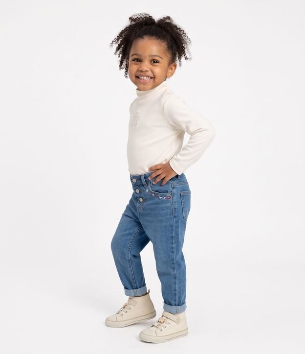 Blusa Infantil Térmica con Flor - Talle 1 A 6 años 2