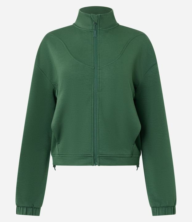 Campera Deportiva en Viscosa con Cuello Alto y Ajuste en el Bajo 5