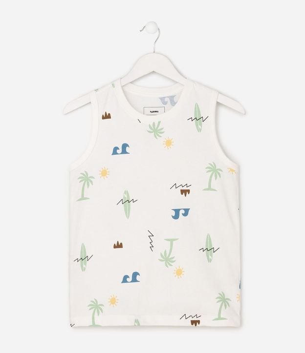 Musculosa Infantil en Algodón con Estampado Tropical - Talle 5 a 16 años 2
