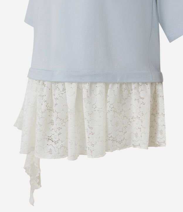 Remera Overboxy en Algodón con Bajo de Encaje 6