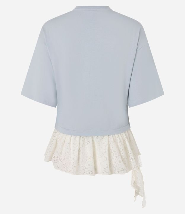 Remera Overboxy en Algodón con Bajo de Encaje 7