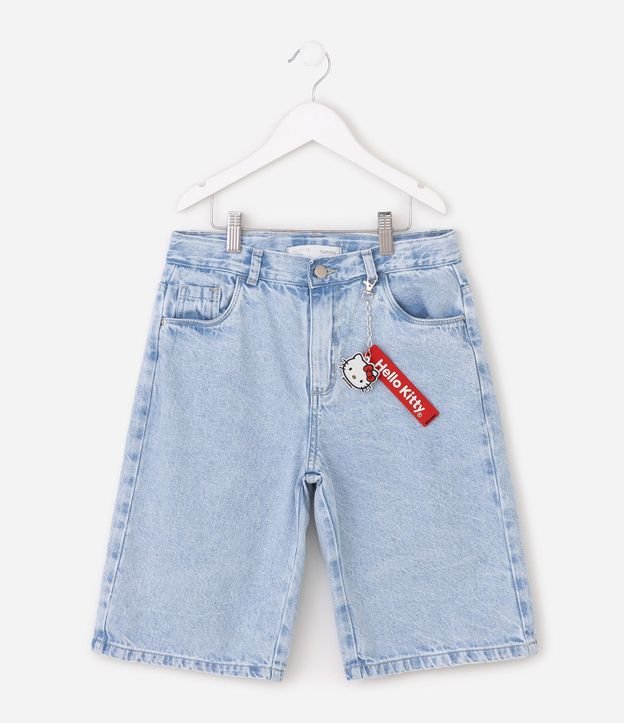 Bermuda Jeans Infantil con Llavero Hello Kitty - Talle 5 a 16 años 2