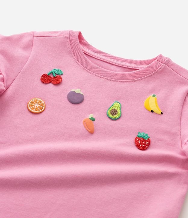 Remera Infantil con Volado en las Mangas y Bordado de Frutas  - Talle 1 a 6 años 5